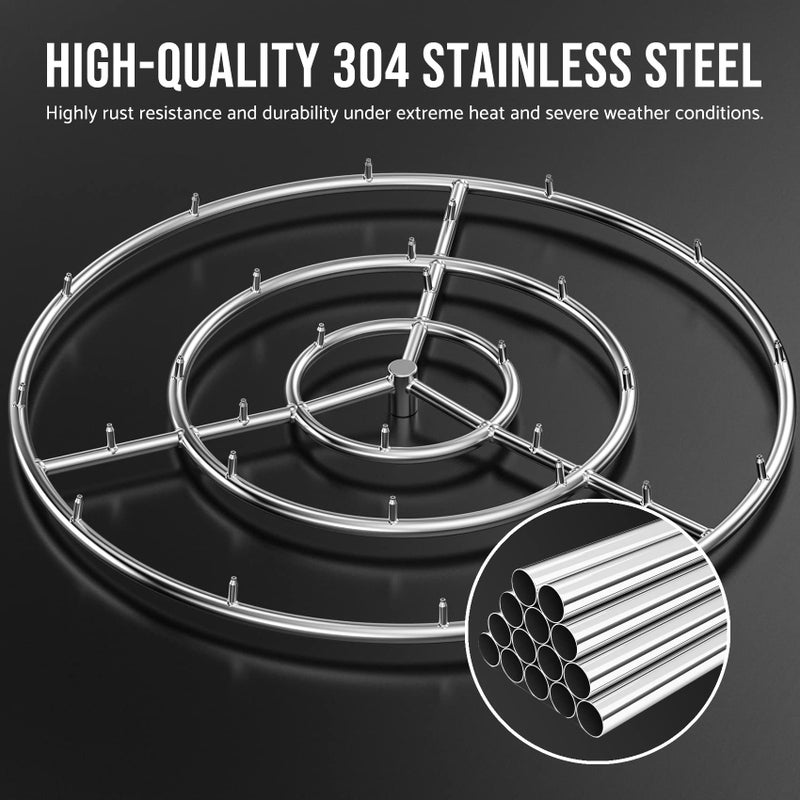 Skyflame 30-Inch Round Stainless Steel Fire Pit Jet Burner Ring, High Flame - Image 5